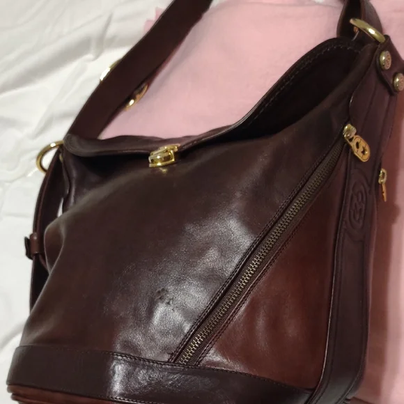 ORLANDO MURINO Brown Leather Handbag. Used And Shows Some Wear. See Pics - Picture 8 of 15